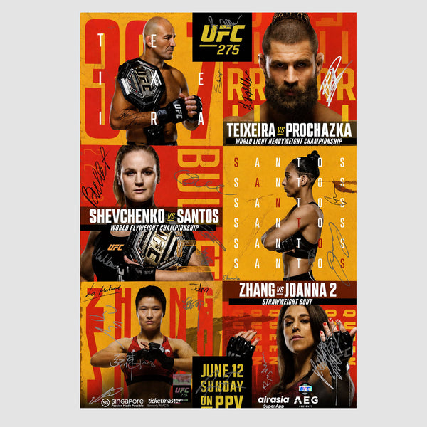 UFC 275 Autographed Event Poster, Signed By Fight Card