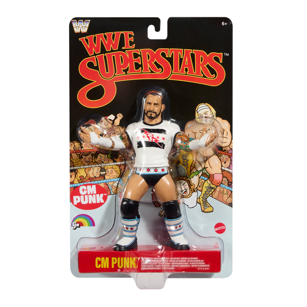 DAMAGED PACKAGING - CM Punk Mattel LJN WWE Superstars Wrestling Figure (Canadian Release)